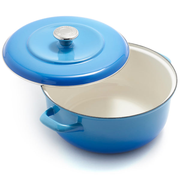 Merten and Storck, Enameled Iron 5.3-QT Dutch Oven, Teal