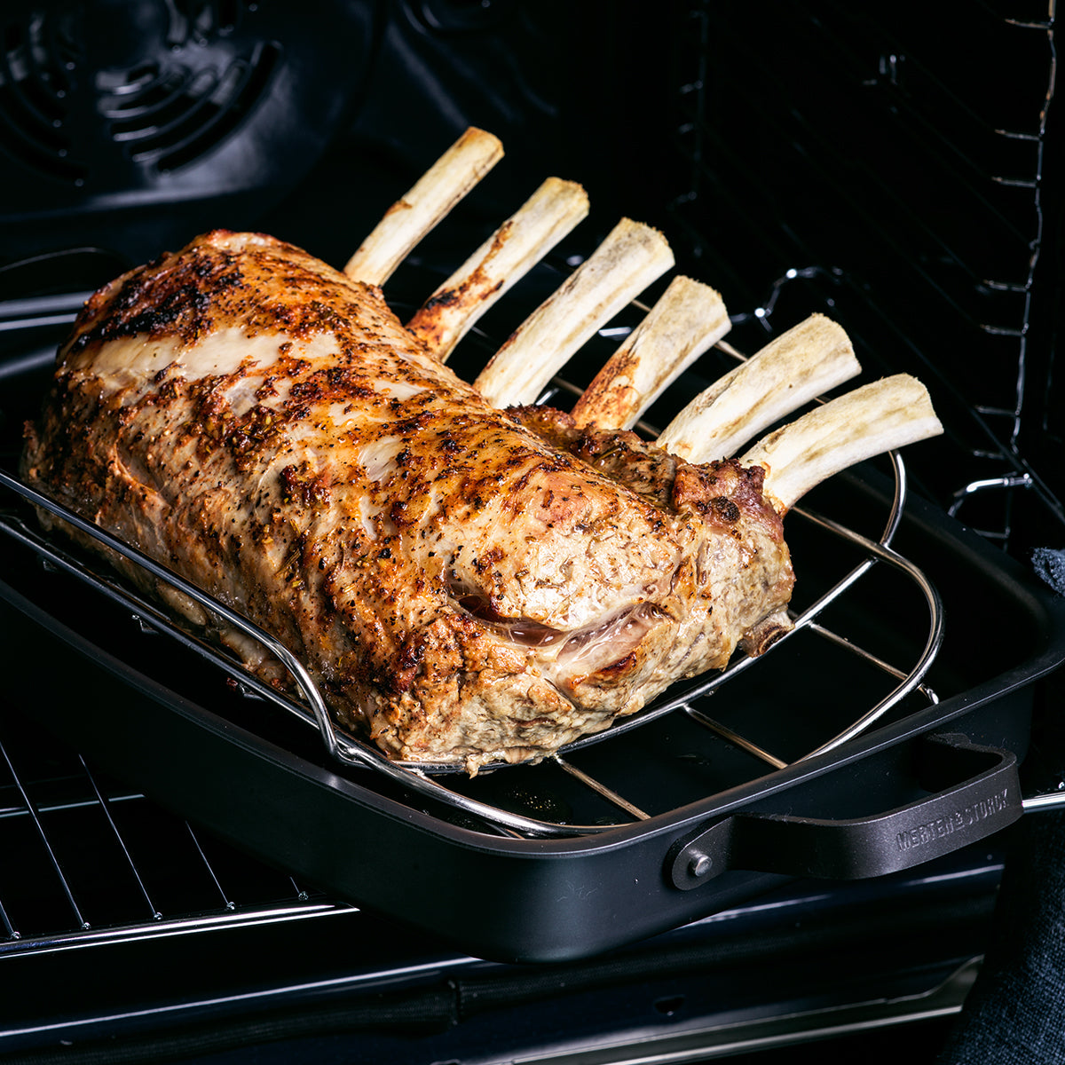 Roasting Pan with Baking Rack,15 Inch Stainless Steel Turkey Roaster Pan