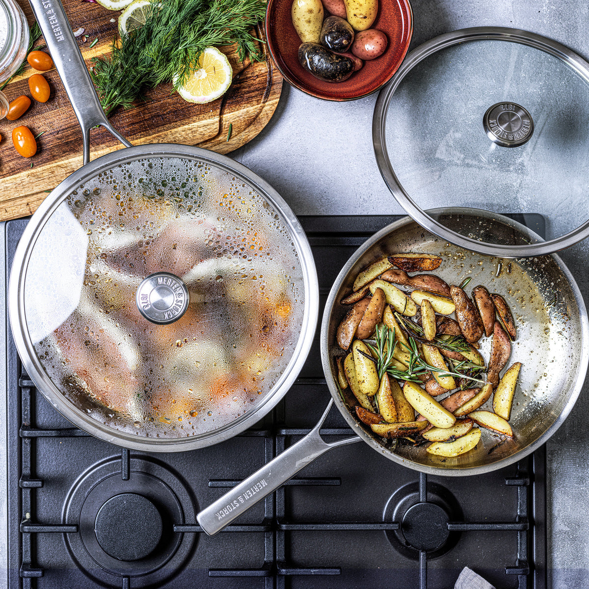 18 Pieces Stainless Steel Cookware Set Pots Sauce Pans Frying Pan
